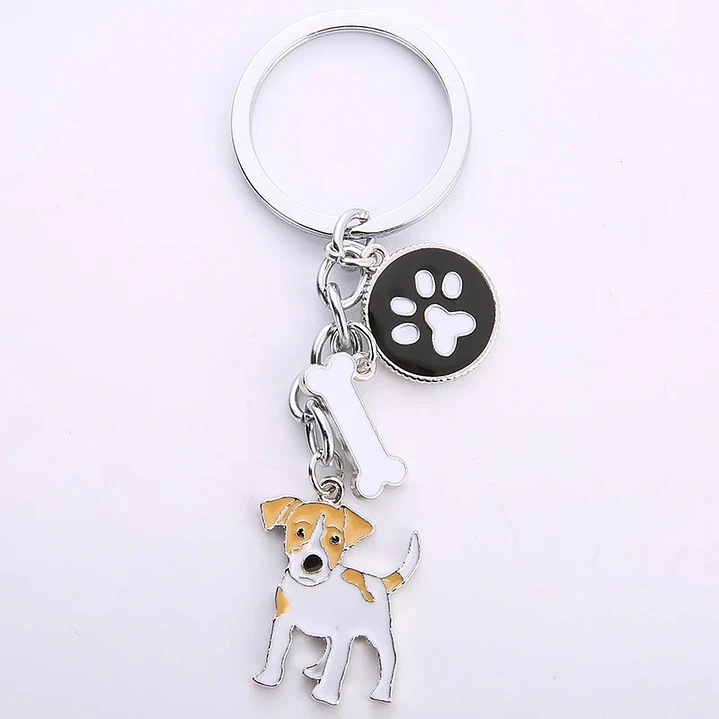 Llavero Perrito Jack Russell Terrier en Acero Inoxidable  3