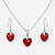 Conjunto Collar y Aros Corazón Cristal Austriaco Plata 925 