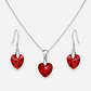 Conjunto Collar y Aros Corazón Cristal Austriaco Plata 925  - Miniatura 1
