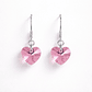 Aros Cristal Austriaco Corazón Rosa Plata Ley 925  - Miniatura 1
