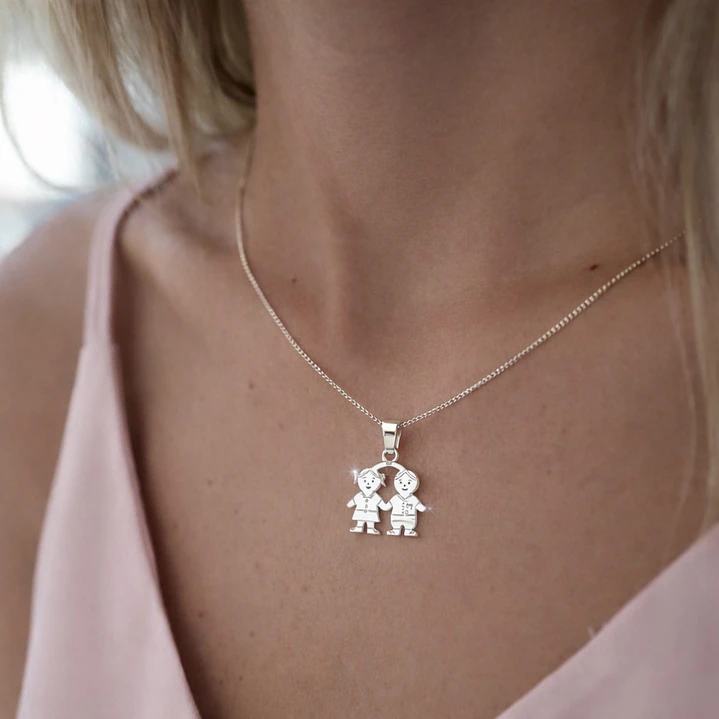 Collar Colgante Niña, Niño Plata Ley 925  2
