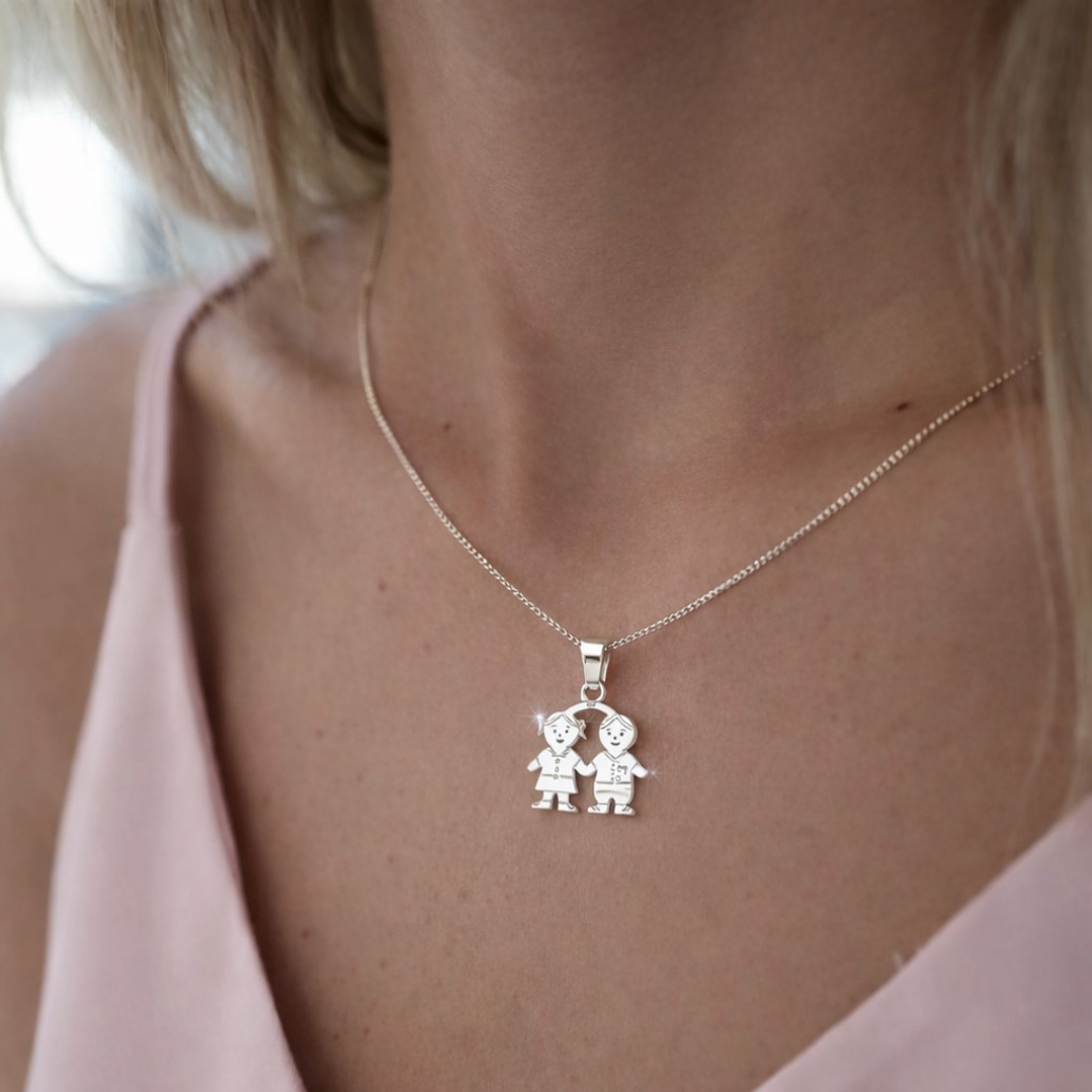 Collar Colgante Niña, Niño Plata Ley 925  2