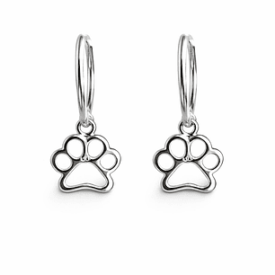 Aros Argolla Huellita Perrito en Plata Ley 925  