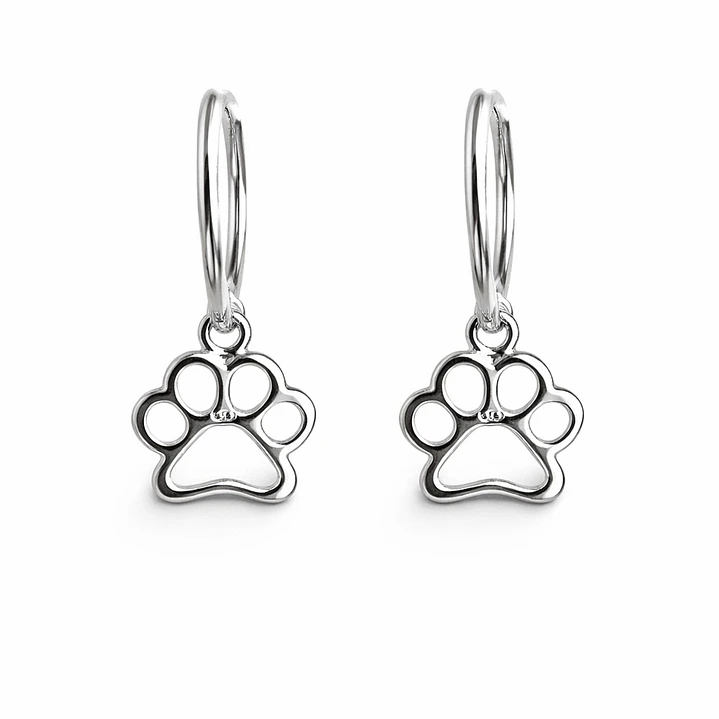 Aros Argolla Huellita Perrito en Plata Ley 925   1
