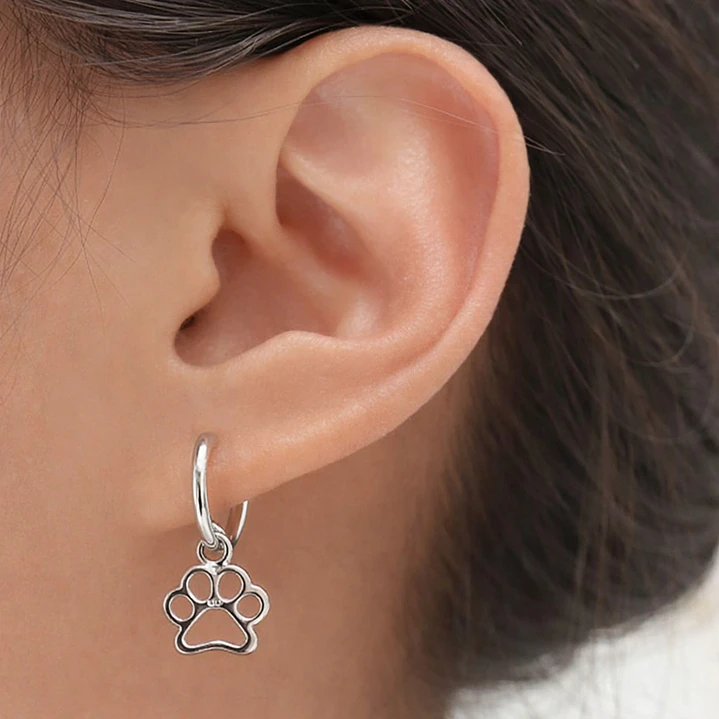 Aros Argolla Huellita Perrito en Plata Ley 925   2