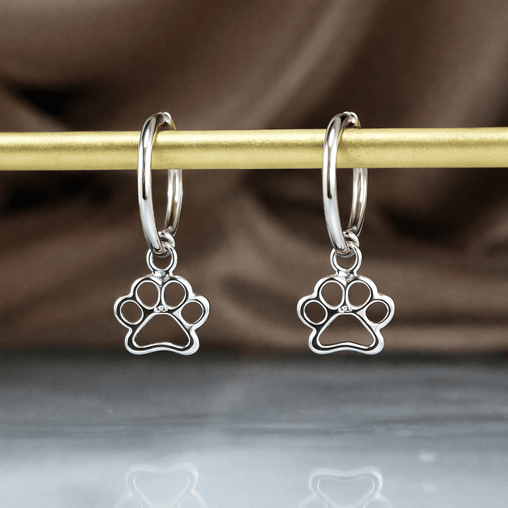 Aros Argolla Huellita Perrito en Plata Ley 925   3