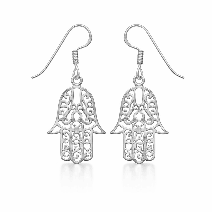 Aros Largo Mano De Fátima Plata Ley 925   1