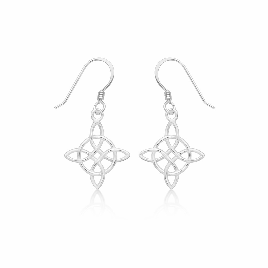 Aros Largo Nudo De Bruja 31 mm Plata Ley 925   1