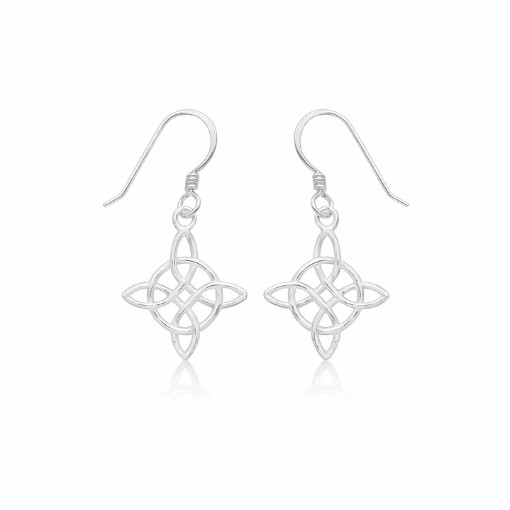 Aros Largo Nudo De Bruja 31 mm Plata Ley 925   1