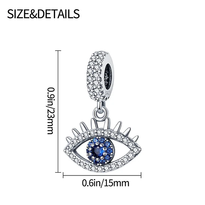 Charm Dije Ojo Turco Circón Azul Plata 925  3