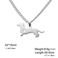 Collar Perrito Salchicha Tierno Dachshund Corazón Acero Inoxidable  - Miniatura 4