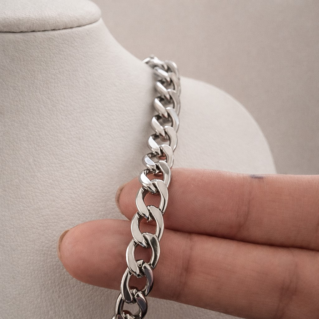 Cadena Cubana Hombre 7mm Acero Inoxidable   2