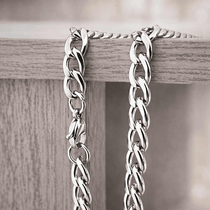Cadena Cubana Hombre 7mm Acero Inoxidable   3