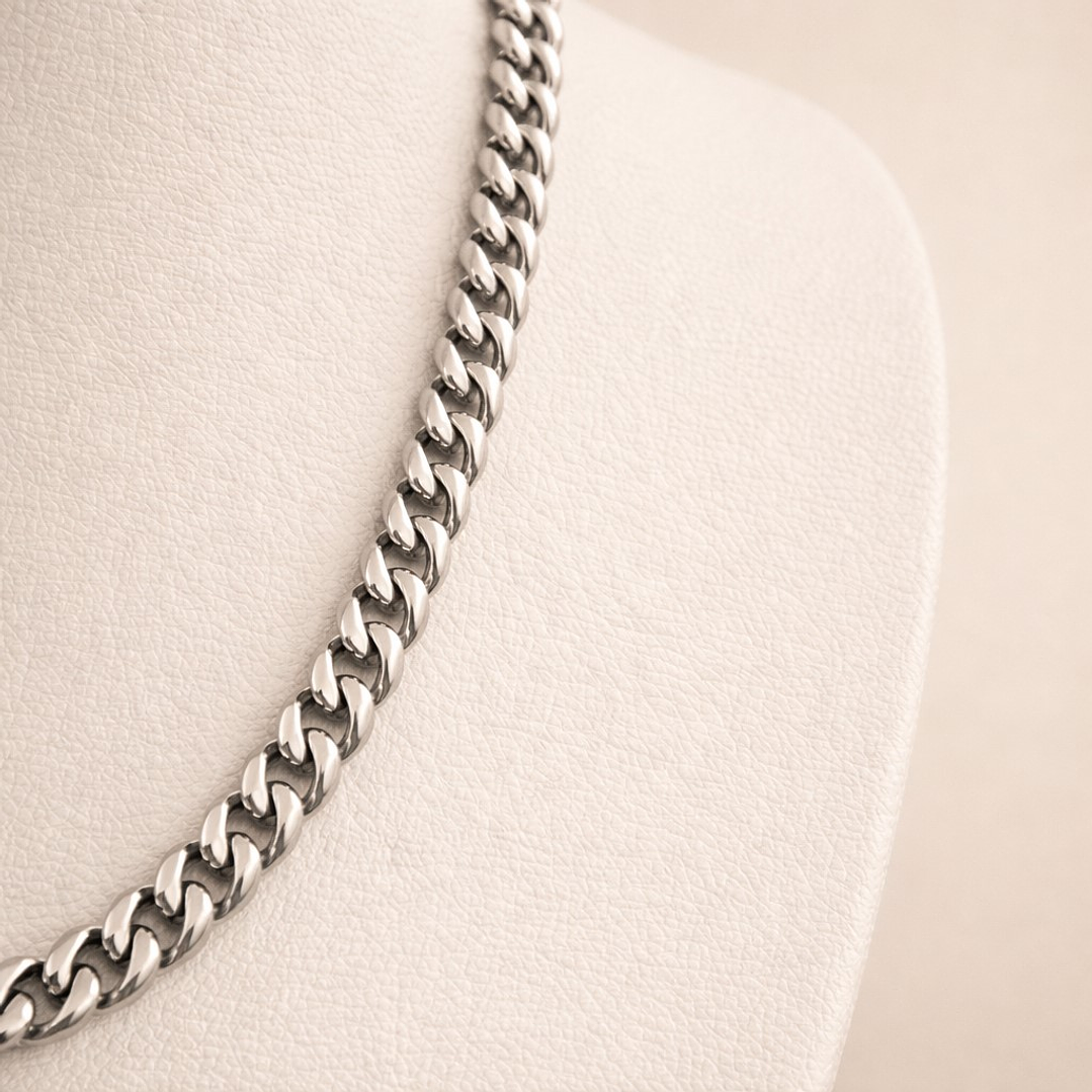 Cadena Cubana Hombre 5mm Acero Inoxidable   3