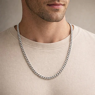 Cadena Cubana Hombre 5mm Acero Inoxidable  