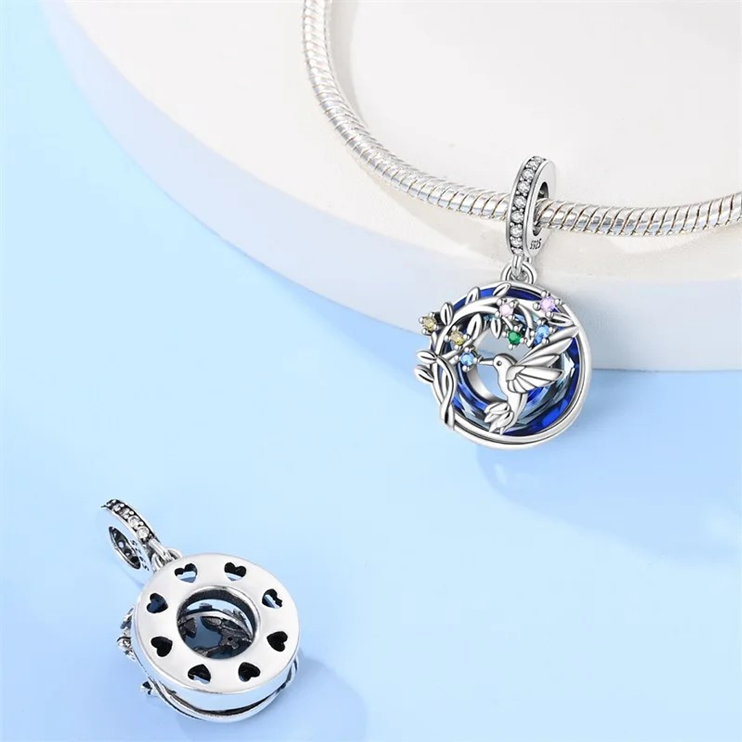 Charm Dije Colibrí Plata Ley 925  2