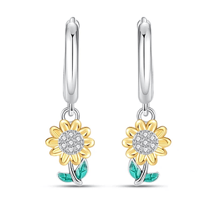 Aros Argolla Girasol Plata Ley 925  