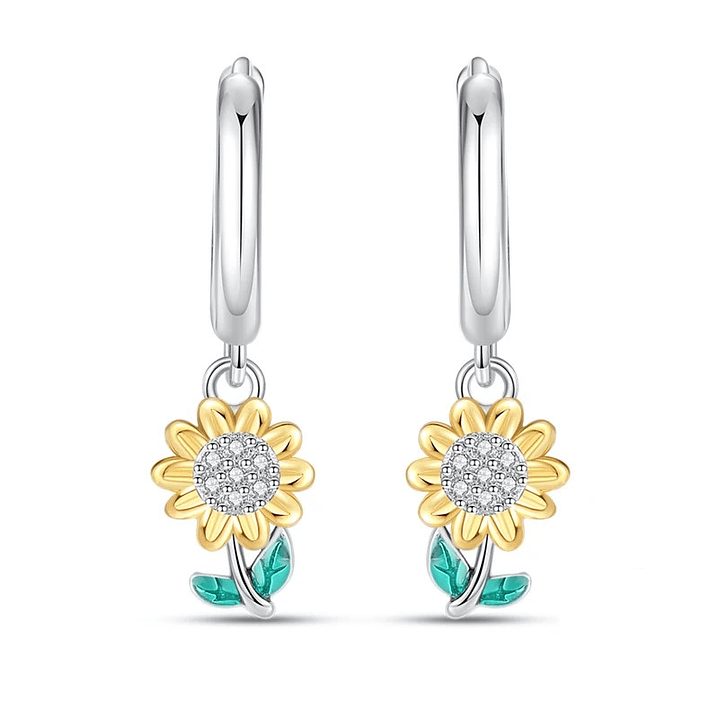 Aros Argolla Girasol Plata Ley 925   1