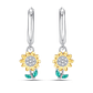 Aros Argolla Girasol Plata Ley 925   - Miniatura 1