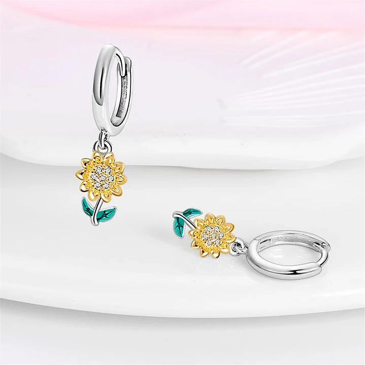 Aros Argolla Girasol Plata Ley 925   2