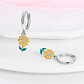 Aros Argolla Girasol Plata Ley 925   - Miniatura 2