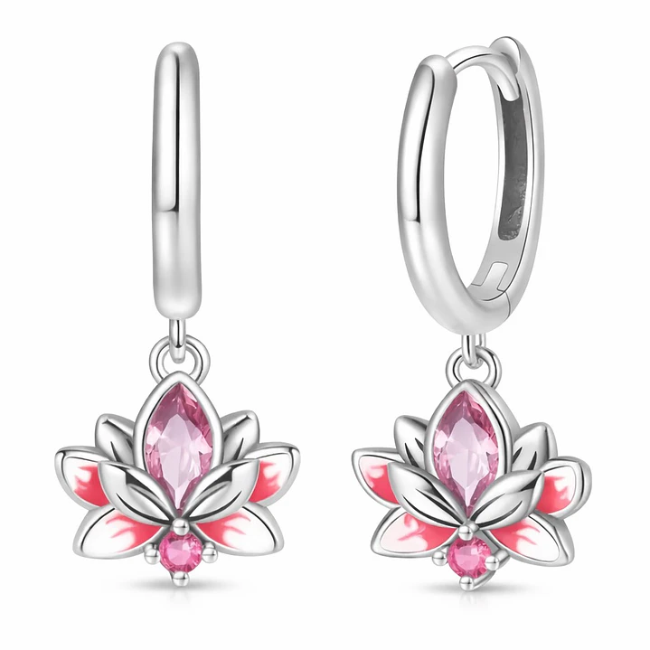 Aros Argolla Flor de Loto Plata Ley 925   1