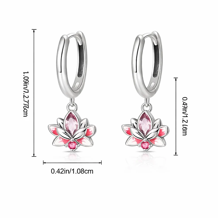 Aros Argolla Flor de Loto Plata Ley 925   4