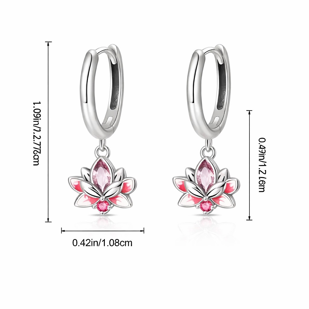 Aros Argolla Flor de Loto Plata Ley 925   4