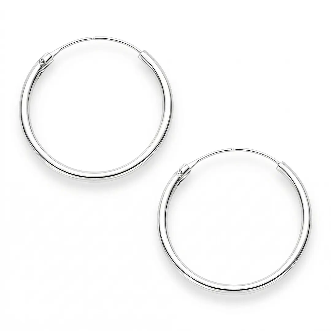 Aros Argolla de Plata 925 Lisa 18 mm  1