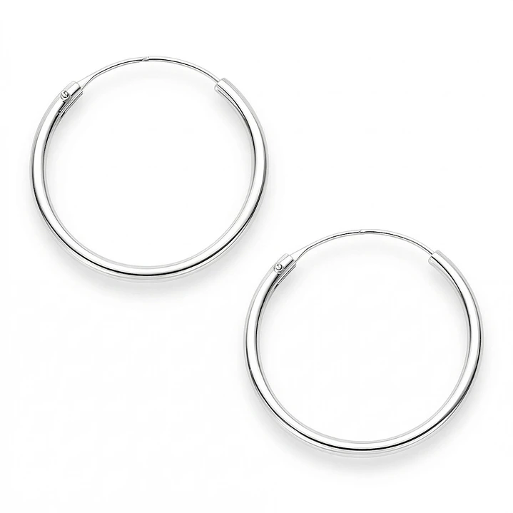 Aros Argolla de Plata 925 Lisa 18 mm  1