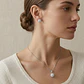 Conjunto Collar y Aros Esfera Strass Plata Ley 925  - Miniatura 2