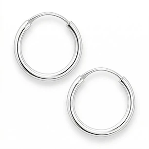 Aros Argolla Lisa 12mm Plata Ley 925  
