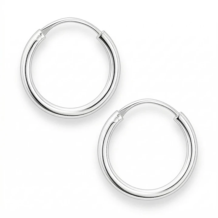 Aros Argolla Lisa 12mm Plata Ley 925   1
