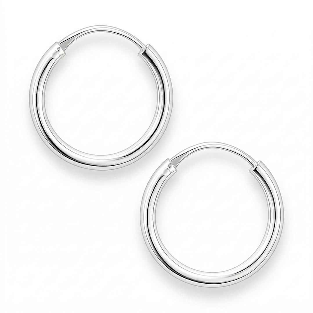 Aros Argolla Lisa 12mm Plata Ley 925   1