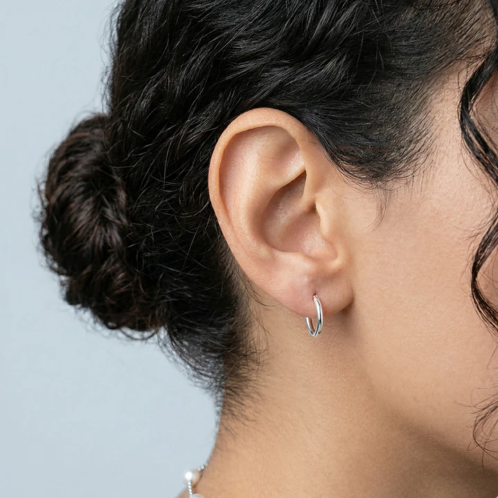 Aros Argolla Lisa 12mm Plata Ley 925   2