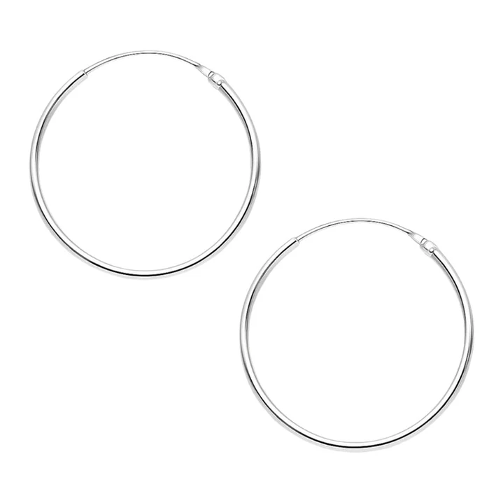 Aros Argolla Lisa 25mm Plata Ley 925   1