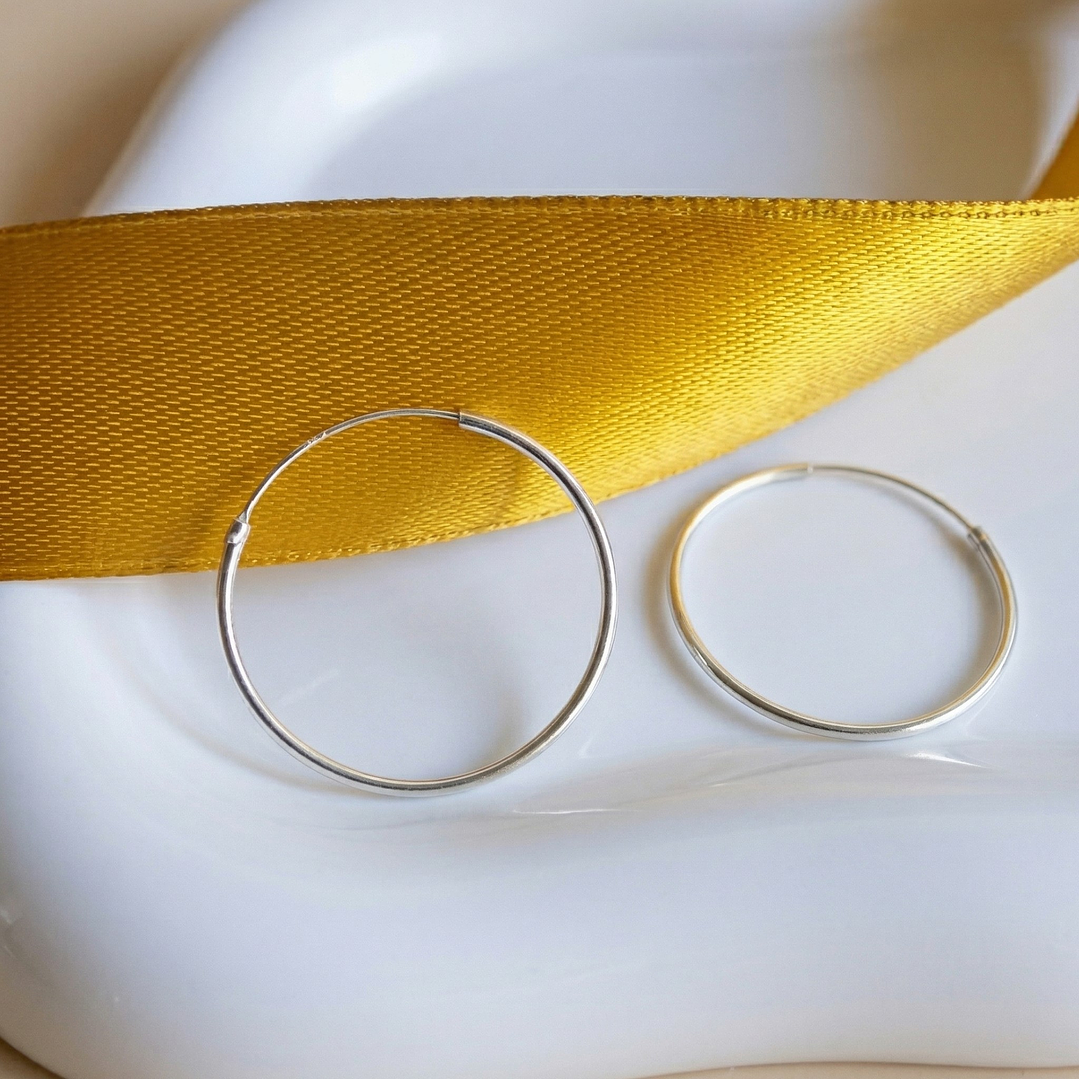 Aros Argolla Lisa 25mm Plata Ley 925   3