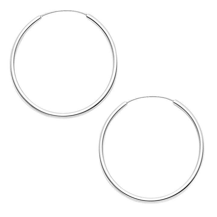 Aros Argolla Lisa 30mm Plata Ley 925   1