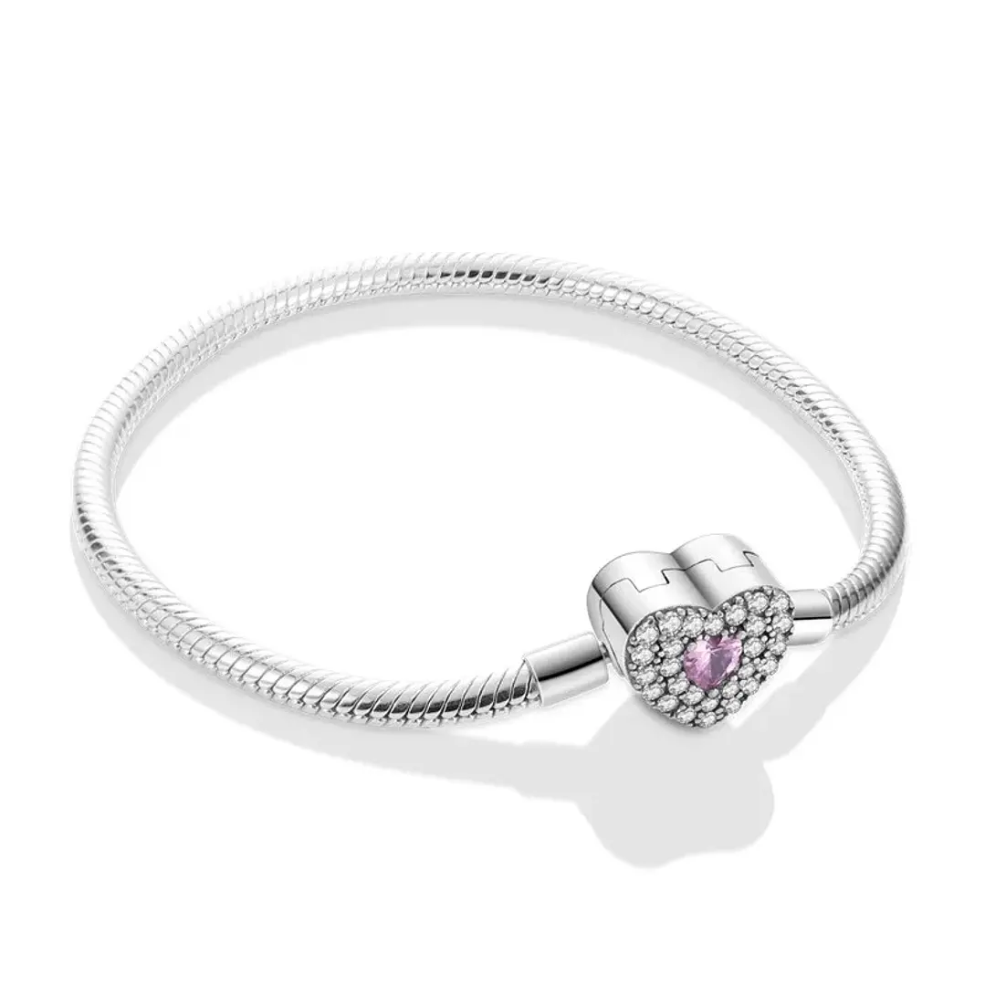 Pulsera Charm Corazón Circón Plata 925 1