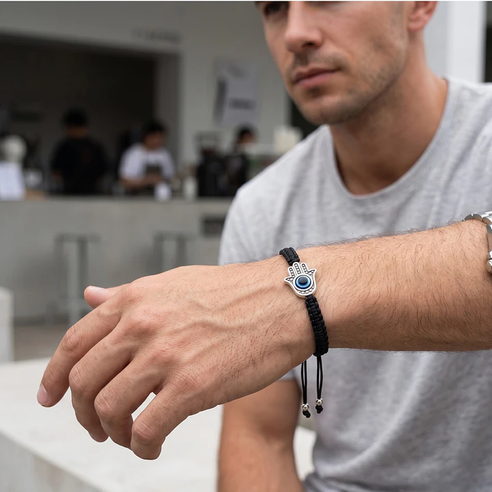 Pulsera Tejida Mano de Fatima Unisex 2