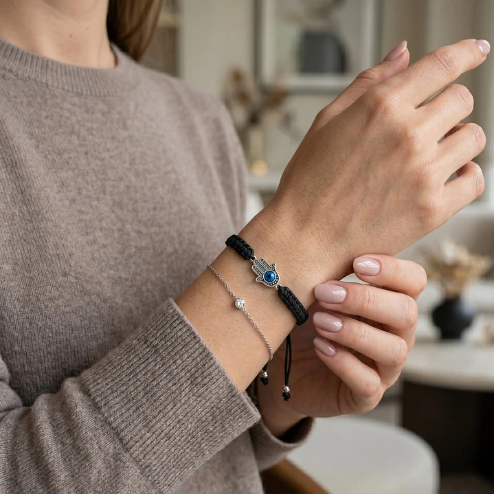 Pulsera Tejida Mano de Fatima Unisex 3