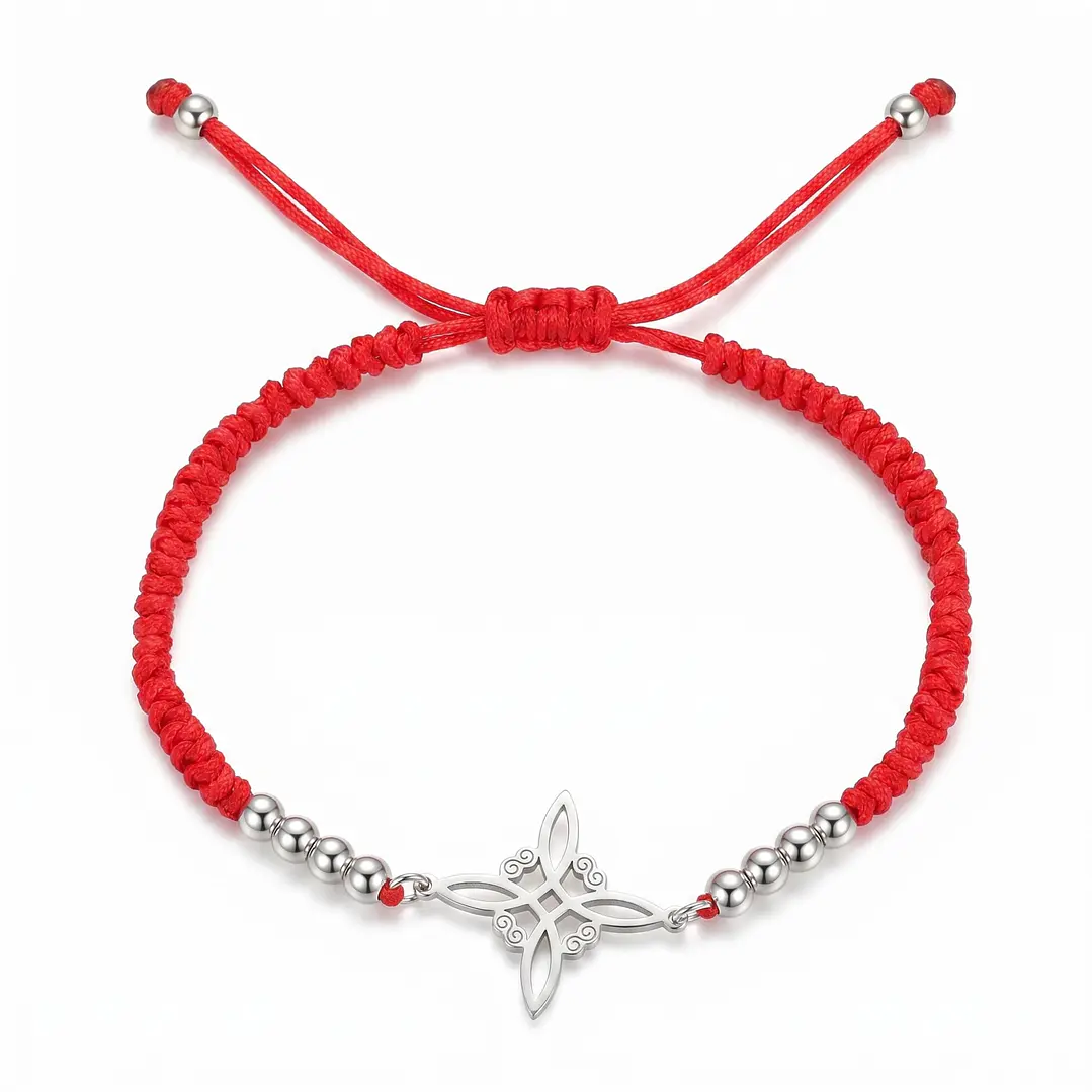 Pulsera Roja Tejida Nudo de Bruja Unisex  1