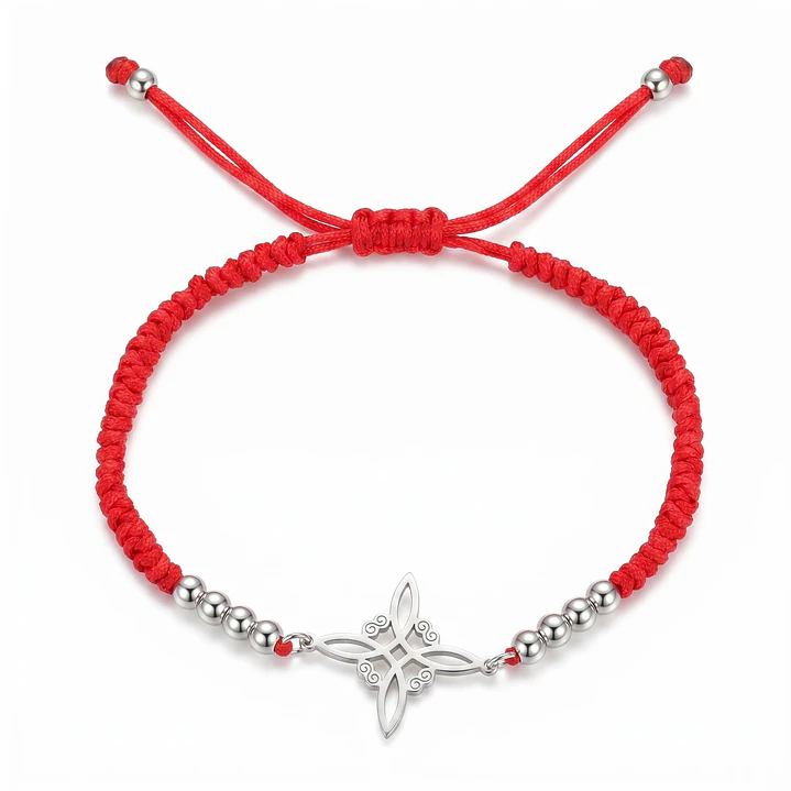 Pulsera Roja Tejida Nudo de Bruja Unisex  1