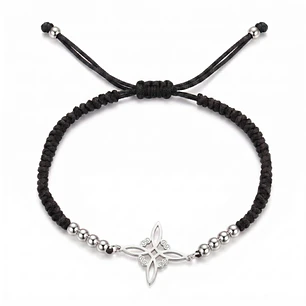 Pulsera Tejida Nudo de Bruja Unisex Negra 
