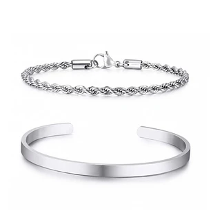 Pack 2 Pulsera Hombre Turbillon + Esclava Acero Inoxidable