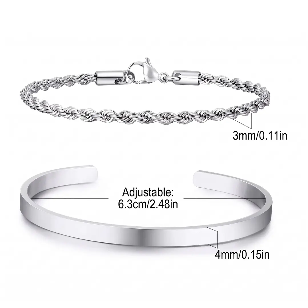 Pack 2 Pulsera Hombre Turbillon + Esclava Acero Inoxidable 4