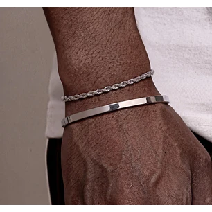 Pack 2 Pulsera Hombre Turbillon + Esclava Acero Inoxidable