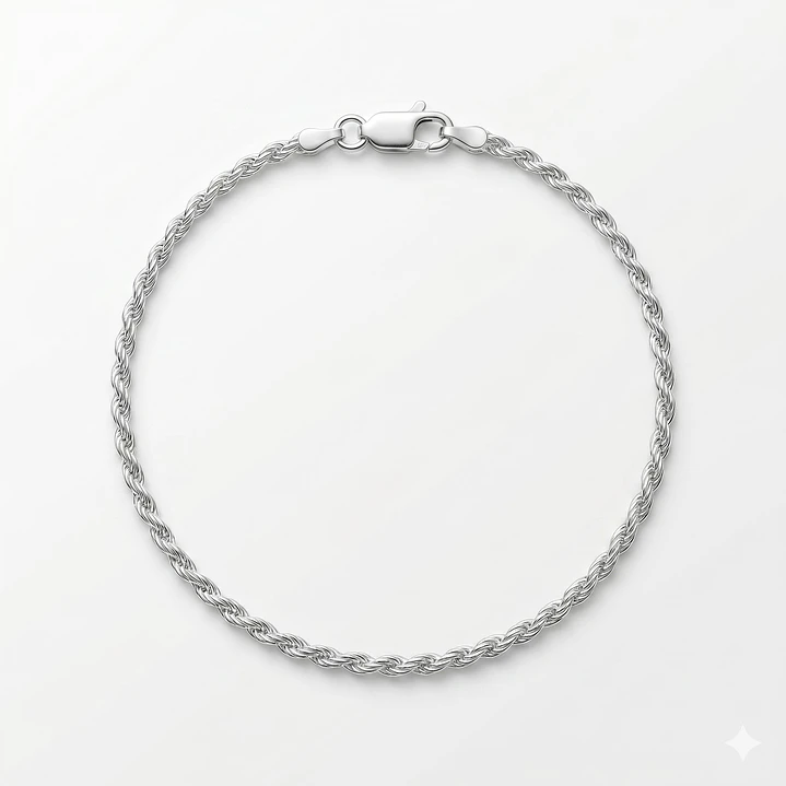 Pulsera Hombre Turbillon 3mm Plata 925 1