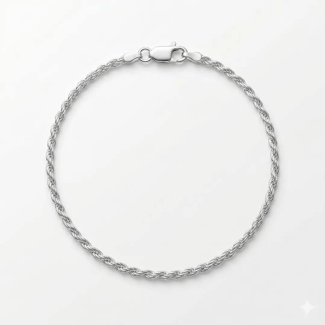 Pulsera Hombre Turbillon 3mm Plata 925 1