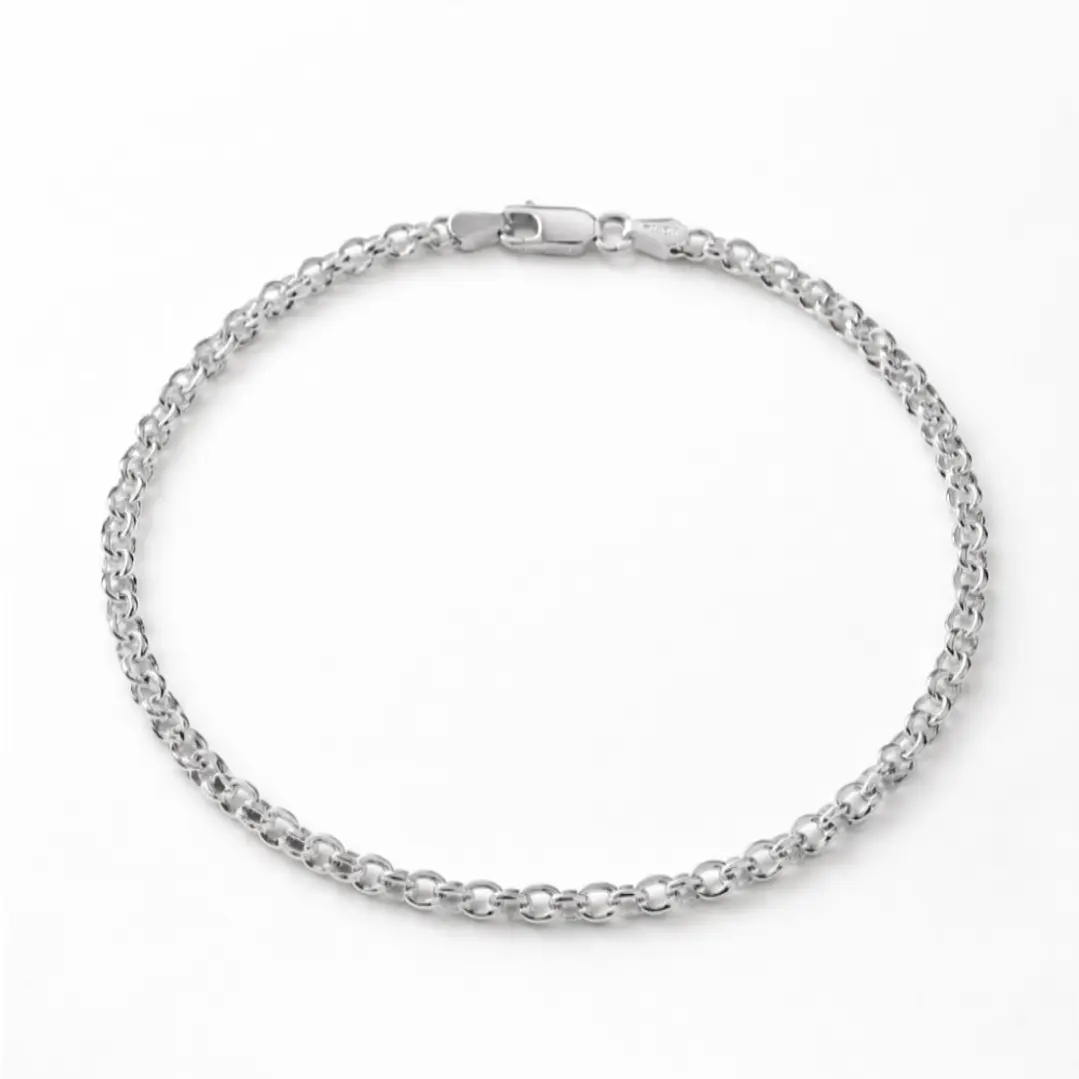Pulsera Hombre Rolo 3mm Plata 925 1